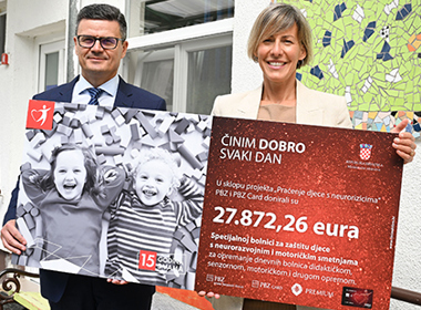 PBZ Grupa donirala gotovo 30.000 eura za opremanje triju dnevnih bolnica  Specijalne bolnice za zaštitu djece s neurorazvojnim i motoričkim smetnjama