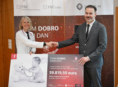 U sklopu projekta „Činim dobro svaki dan“ i Visa kartice sa srcem, PBZ grupa donirala gotovo 60.000 eura Klinici za dječje bolesti Zagreb